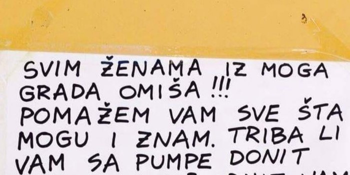 Tip iz Omiša ostavio je obavijest za svoje sugrađanke, oduševit ćete se kad vidite što im nudi