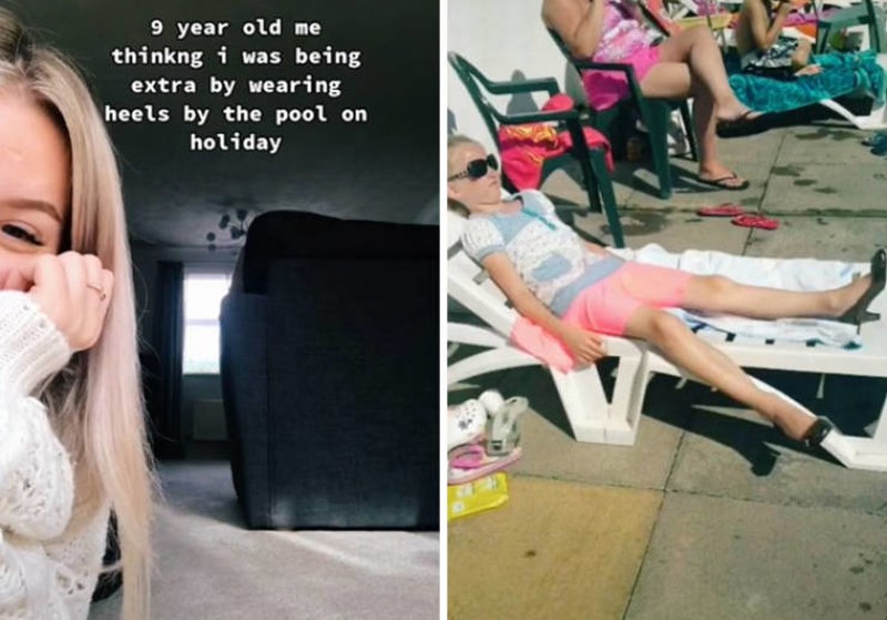 9-godišnja ja mislila je da je prekul nositi štikle pokraj bazena na odmoru