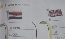 Dijete je moralo napisati tipična imena iz raznih država, morate vidjeti koja je navelo za Hrvatsku
