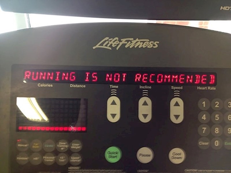 8. "Trčanje nije preporučljivo."