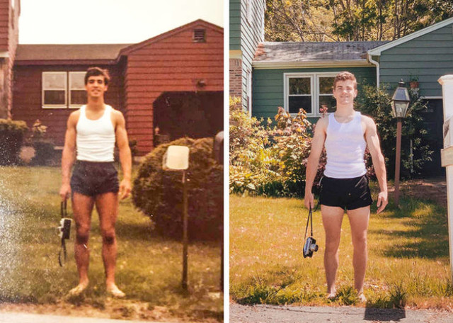 Za Dan očeva ove godine rekreirao sam svoju omiljenu sliku svog tate. Njega nakon što je završio srednju školu 1980. i mene nakon što sam danas diplomirao.
