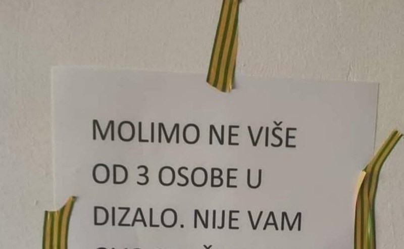 Domar zgrade ostavio je u dizalu urnebesnu obavijest za stanare, fotka je odmah postala hit