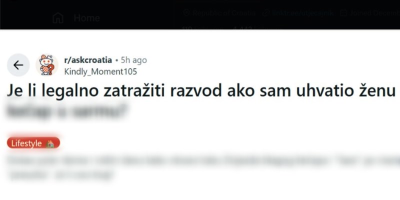 Tip na Redditu pitao o razvodu, prasnut ćete u smijeh kad vidite što ga je na to potaknulo