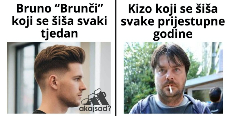 Preko 3 tisuće na FB-u lajkalo je foru o razlici između muškaraca prema navikama šišanja, hit je