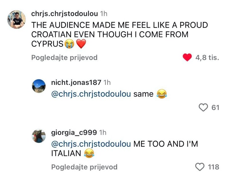 "Zbog publike sam se osjećao kao ponosan Hrvat iako dolazim s Cipra."