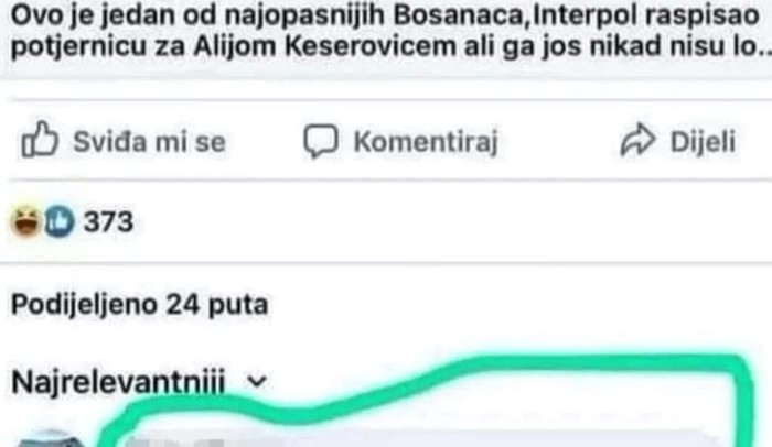 Komentar ispod članka o traženom kriminalcu iz BiH izazvao je salve smijeha, morate vidjeti
