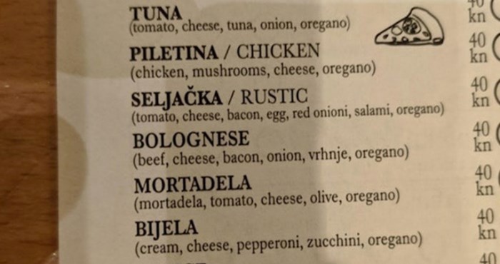 Netko je na jelovniku jednog splitskog restorana primijetio urnebesnu grešku, morate vidjeti
