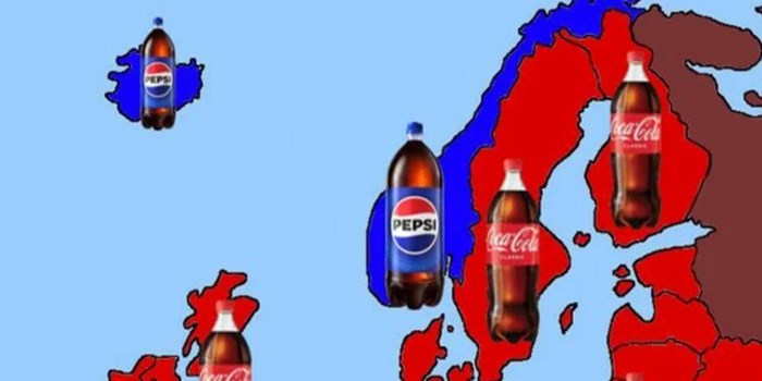 Mapa pokazuje koje je omiljeno gazirano piće u raznim državama Europe, pogledajte Hrvatsku