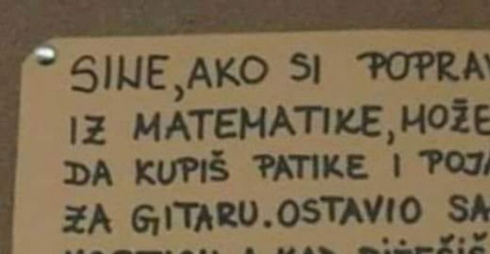 Tata je ostavio poruku za sina i otkrio mu pin svoje kartice, ali na način koji će teško dešifrirati