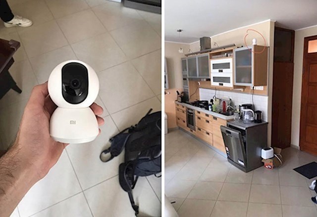 "Moj stanodavac pretvarao se da nešto radi u stanu, ali završio je s postavljanjem ove 360 ° Wifi nadzorne kamere koja također snima audio, a da mi je to prešutio."
