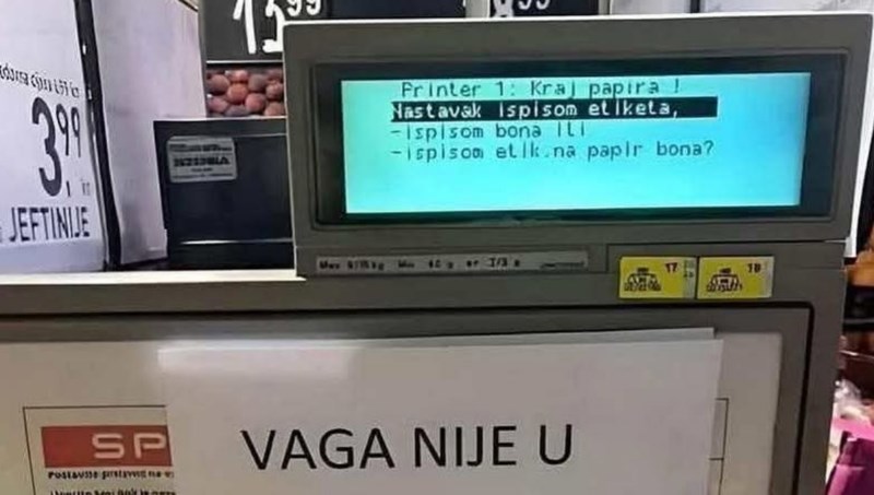 Kupce je u jednom supermarketu nasmijao bizaran natpis ispod vage, morate vidjeti ovaj hit