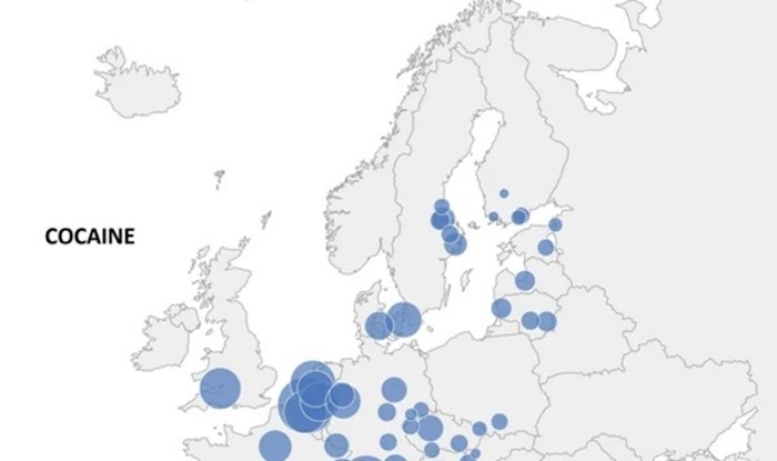 Mapa pokazuje koje se droge najčešće koriste u različitim europskim državama, pogledajte RH