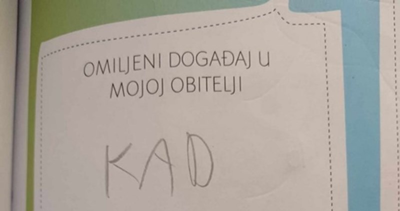 Učenik iz Dalmacije nasmijao je cijelu zemlju iskrenim odgovorom na pitanje, fotka je urnebesna
