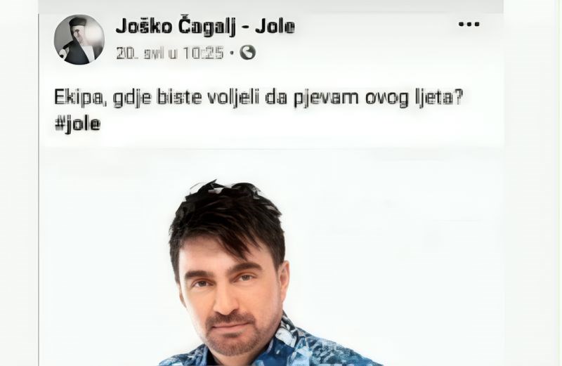 Jole je pitao ljude na FB-u gdje da pjeva ovog ljeta, tip mu je iskreno odgovorio i sve nasmijao