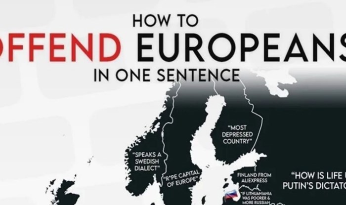 Mapa pokazuje kako jednom rečenicom uvrijediti razne europske nacije, urnebesna je i istinita