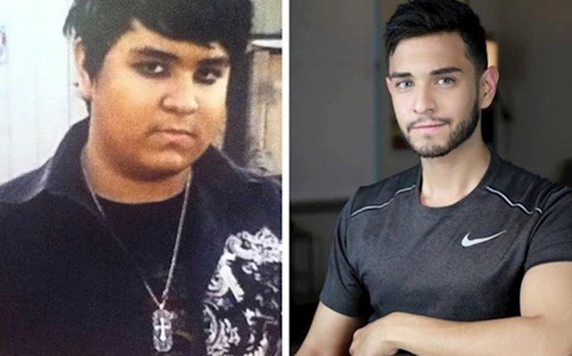 Na lijevoj fotki je imao 17 godina, bio je žrtva verbalnog nasilja u školi. Sad ima 24 godine i izgleda skroz drugačije.