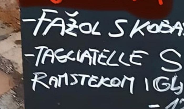 Prolaznik je uočio urnebesnu grešku na tabli s menijem pred jednim restoranom, fotka je teški hit
