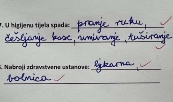 Dijete je nasmijalo cijelu Hrvatsku iskrenim odgovorom u školskom zadatku, fotka je hit dana