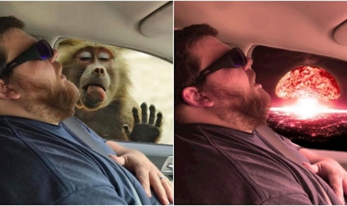 Muž joj je zaspao u autu pa je tražila ljude da fotošopiraju što je sve propustio. Fotke su hit!