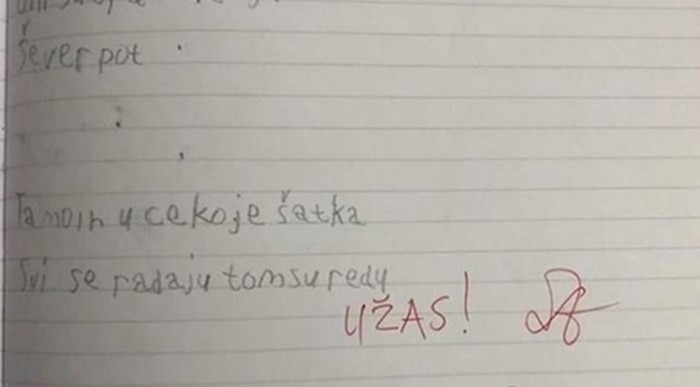 Kad je mama vidjela što je učiteljica napisala njenom djetetu, napisala joj je poruku u bilježnici