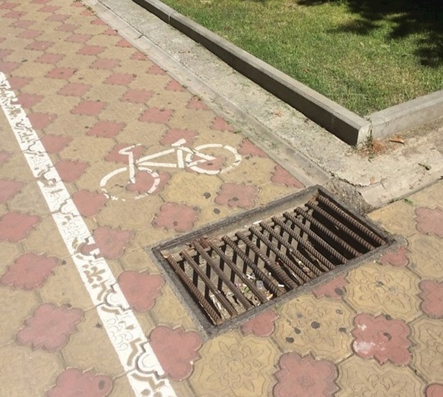 6. Ovo izgleda kao potencijalna opasnost za bicikliste