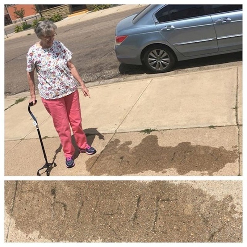 12. Ova žena ugravirala je svoje ime u svježi asfalt davne 1945. I dalje je tu!😄