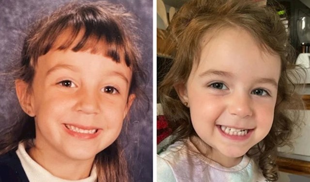 "Na lijevoj fotografiji sam ja, a na desnoj moja djevojčica. Izgleda kao moja blizanka"