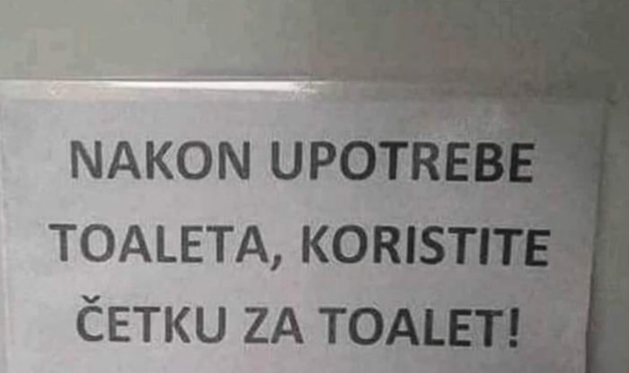 Netko je na uputstvo iznad wc školjke napisao urnebesan komentar i nasmijao cijeli Balkan