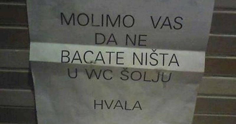 Osoblje lokala objesilo je pristojnu zamolbu u wc, jedan gost se zabrinuo i dopisao nešto urnebesno