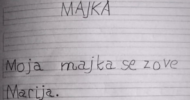 Dijete u sastavu na temu "Majka" otkrilo malo previše, plakat ćete od smijeha na ovaj domaći uradak