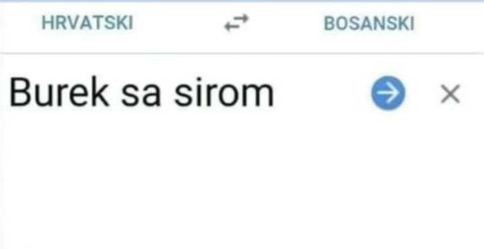 Netko je preko Googlea htio prevesti burek sa sirom s hrvatskog na bosanski, rezultat je urnebesan