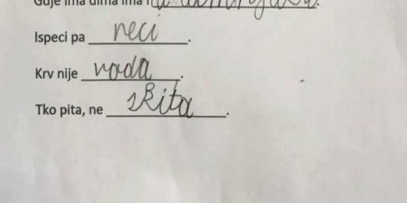 Učenici su morali dovršiti poslovice, odgovori jednog djeteta izazvali su salve smijeha na mrežama