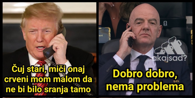 Ekipa na FB-u masovno lajka foru o Trumpu, Infantinu i Milanoviću. Urnebesna je i skroz pogođena!