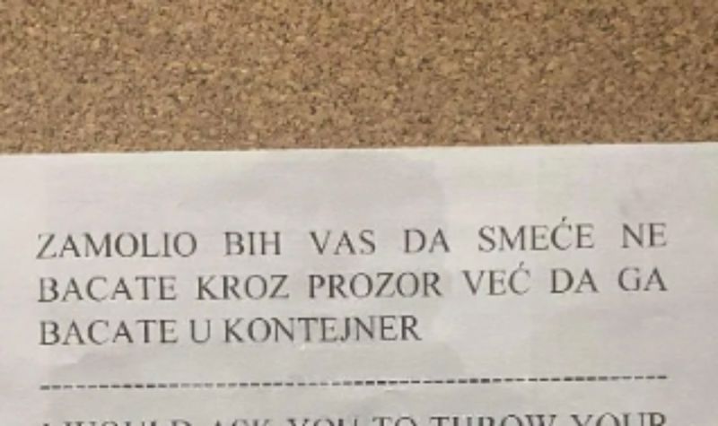 Tip je pokušao prevesti pristojnu poruku za stanare, rezultat je nasmijao cijelu regiju