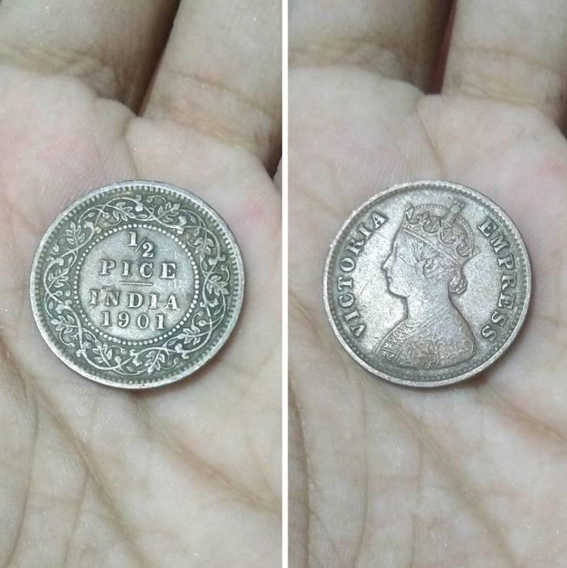 1. Pronašao sam novčić iz 1901. godine. To je bila godina kad je kraljica Viktorija umrla te godina kad su se ovakvi novčići prestali kovati.