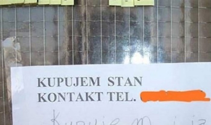 Netko je na oglas zalijepljen na ulaz zgrade dopisao urnebesnu opasku, ovo morate vidjeti