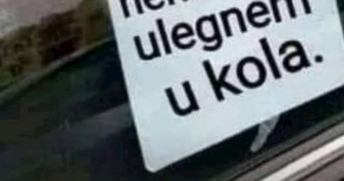 Vozačica s viškom kilograma je autu ostavila urnebesnu poruku, fotka je nasmijala cijeli Balkan