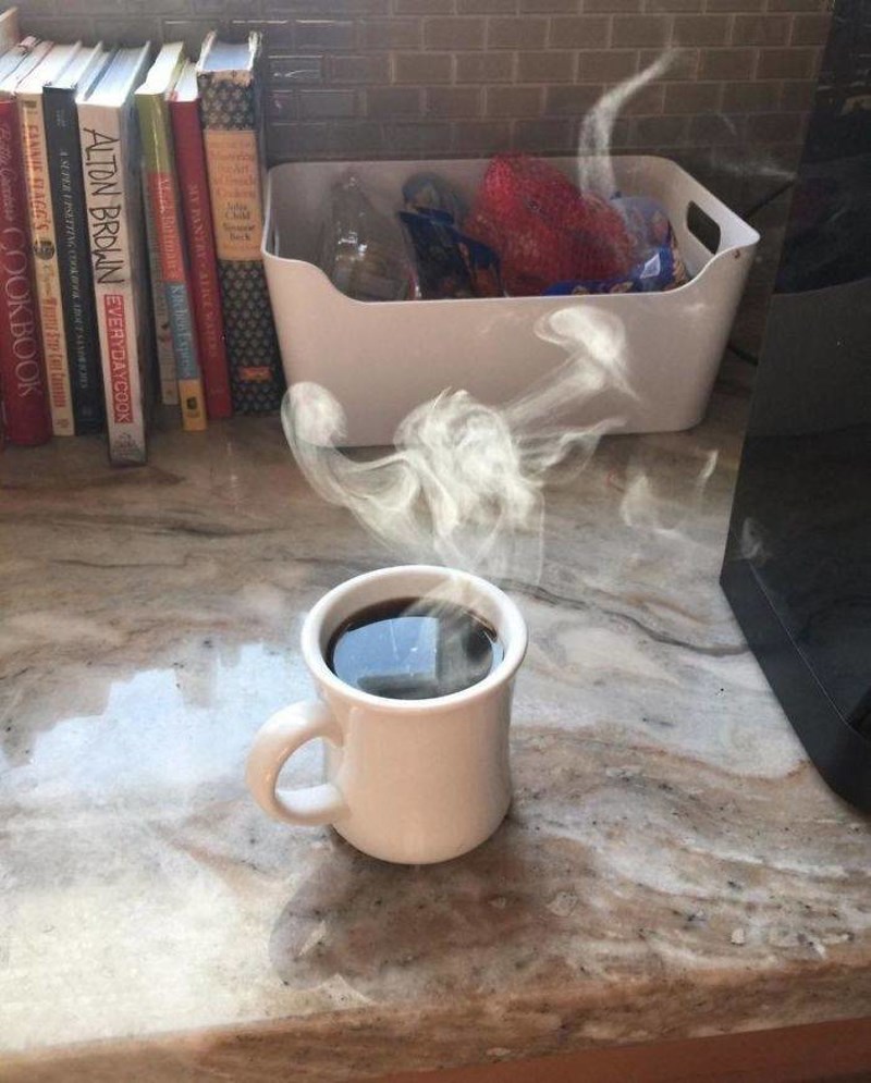 11. Dim iz vruće kave izgleda kao bik