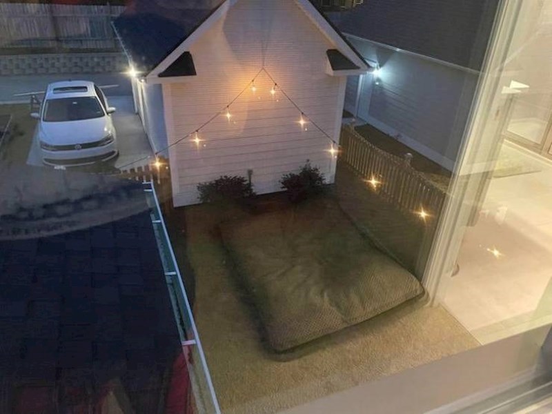 14. Ogroman krevetić za pse u dvorištu