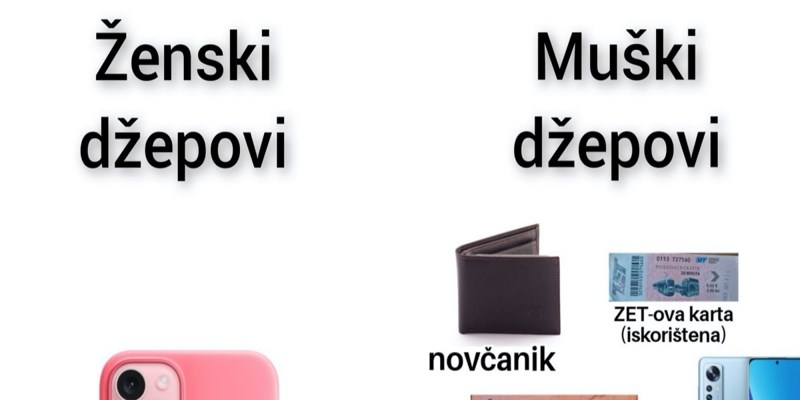 Tisuće ljudi lajkaju foru o razlici između sadržaja muških i ženskih džepova, urnebesna je i točna