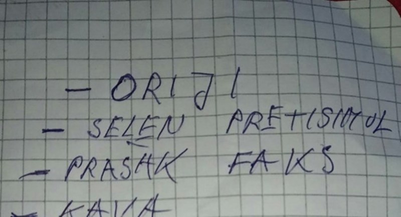 Žena iz Dalmacije poslala je muža u dućan s urnebesnim popisom za kupnju, fotka je teški hit