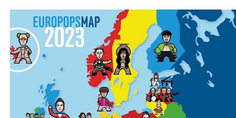 Mapa pokazuje sve natjecatelje ovogodišnjeg Eurosonga razmještene po njihovim državama, baš je fora