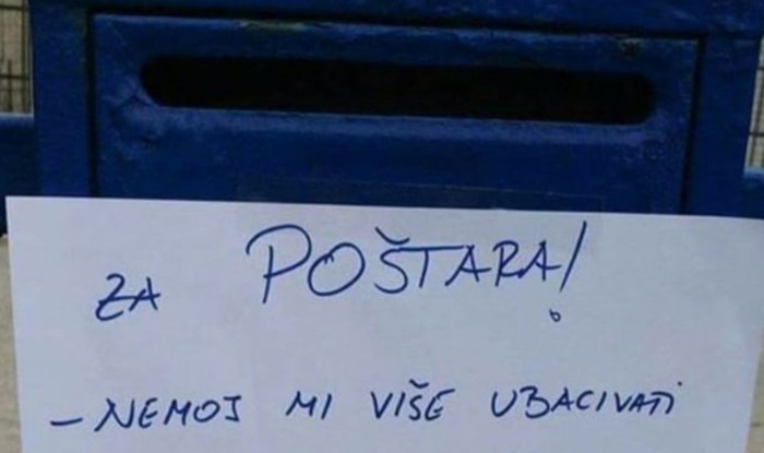 Tip je na sandučiću ostavio urnebesnu obavijest za poštara i nasmijao cijeli Balkan, fotka je hit