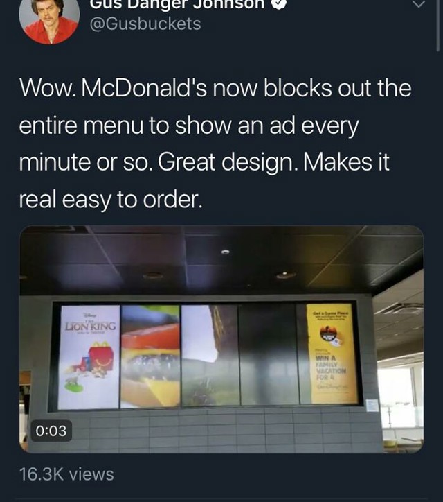 6. McDonald'sov jelovnik koji skriva hranu
