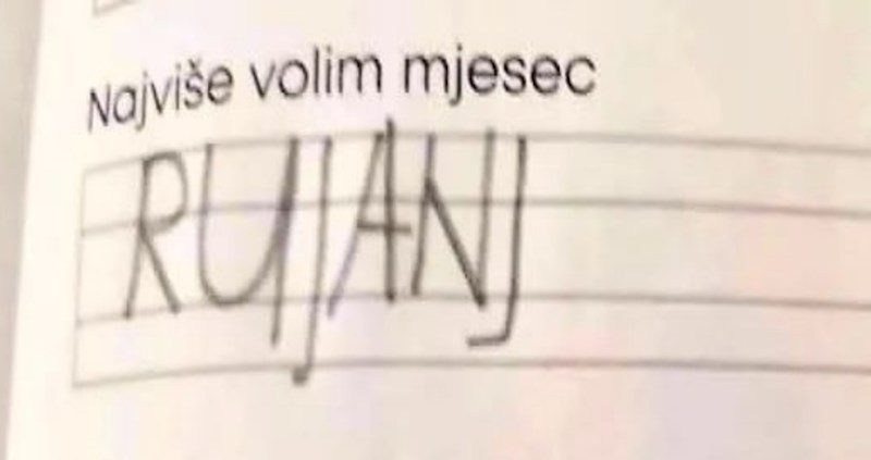 Učenik je morao napisati koji mu je najdraži mjesec, prasnut ćete u smijeh kad vidite njegov odgovor