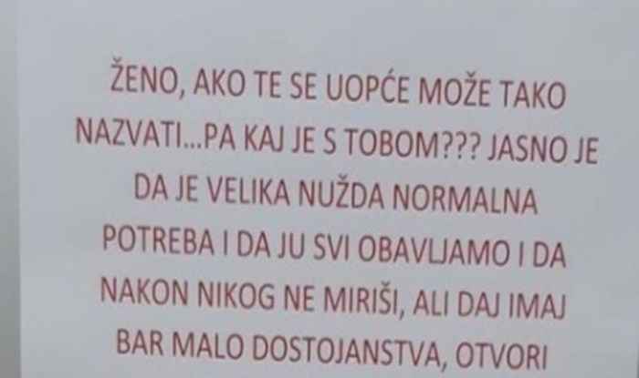 Žena svaki dan ostavi neuredan WC, pa joj je kolegica napisala ljutitu poruku i nasmijala tisuće