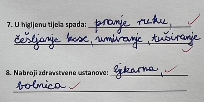 Učenici su trebali napisati što treba ponijeti kod liječnika, ovaj odgovor nasmijao je cijelu zemlju