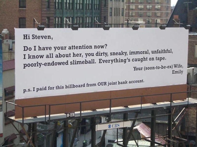 5. Ovako je žena objavila mužu da je saznala za njegove preljube