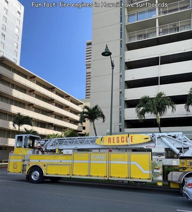 1. Vatrogasna vozila na Havajima imaju daske za surfanje