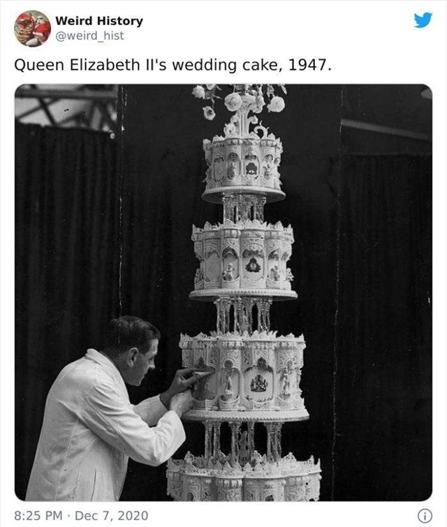 13. Torta za vjenčanje pokojne kraljice Elizabete II, 1947. godina